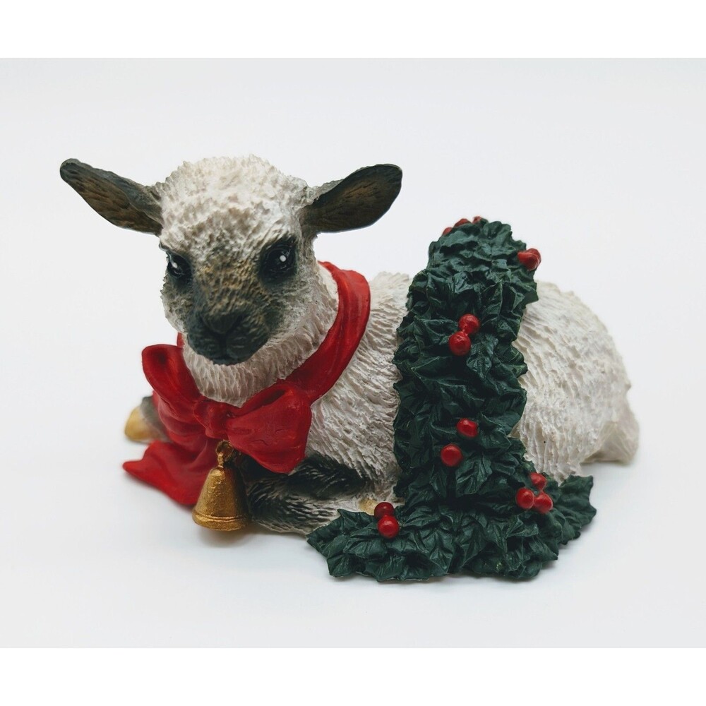 Silver Deer Tom Rubel Christmas Animal Figurine Lamb Wreath Holiday Winter